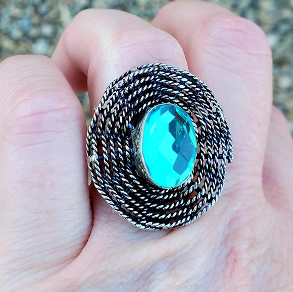 New Mercury Mystic Topaz Silver Spiderweb Ring. - Picture 12 of 16